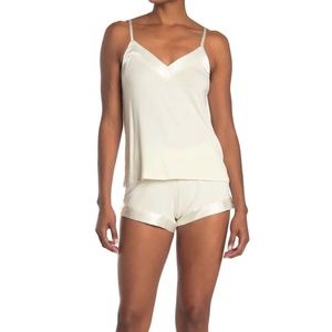 New Cozy Rozy Satin Trim Tank & Shorts Pajamas Set